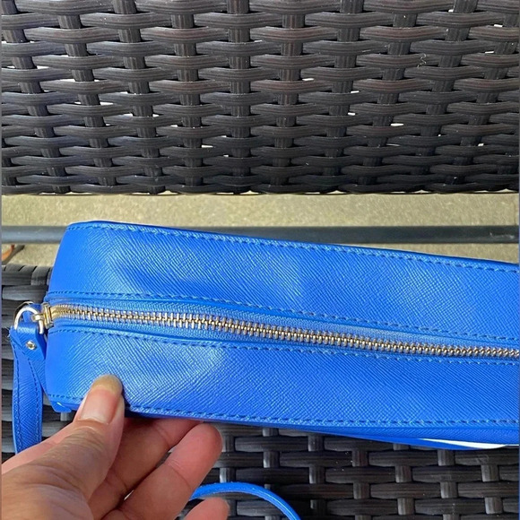 Kate Spade Sunglasses Blue & White Shoulder/Cross Body Bag - Picture 7 of 13